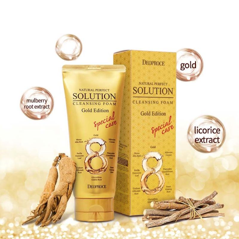 DEOPROCE Natural Perfect Solution Cleansing Foam Gold Edition 170 ml